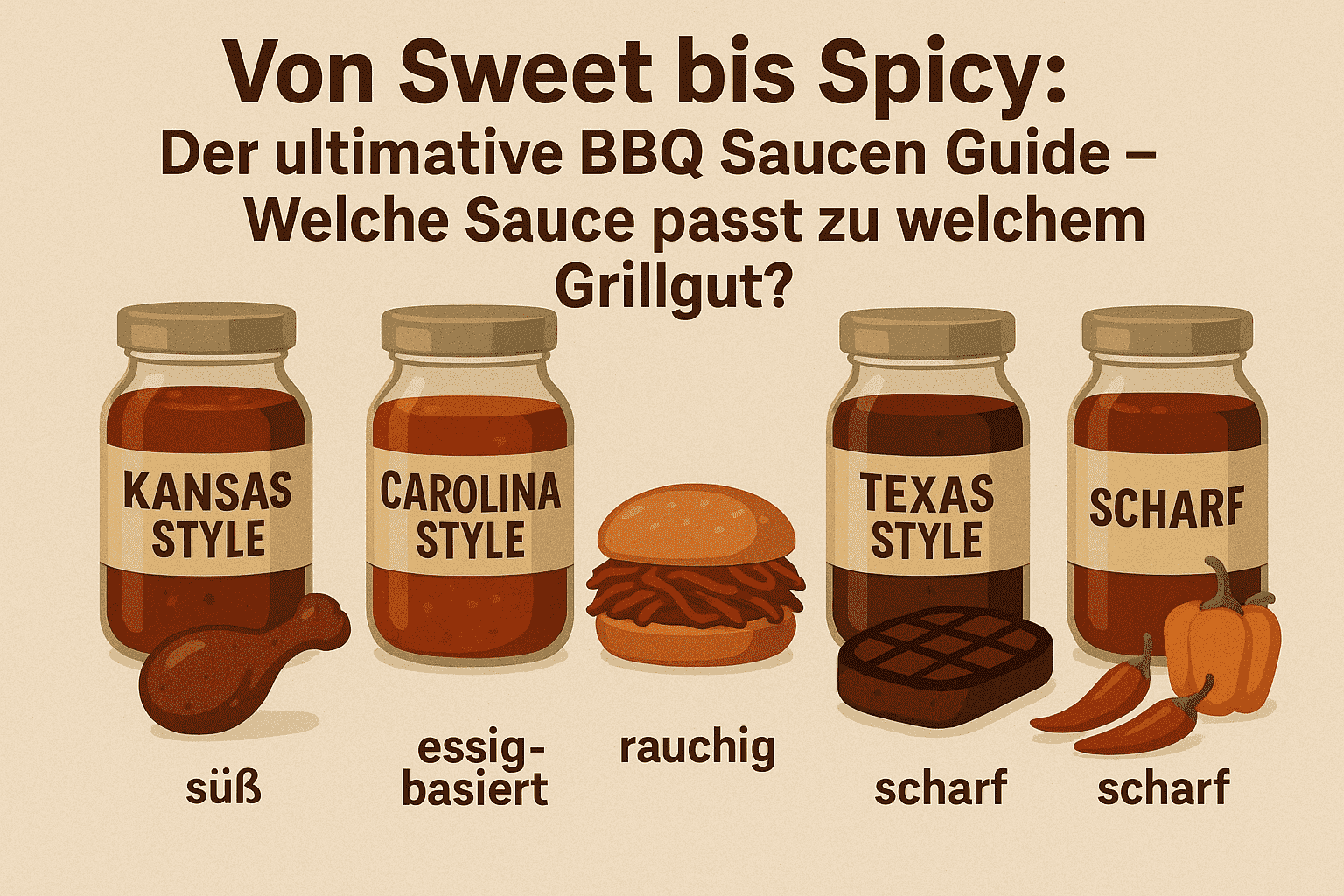 Von Sweet bis Spicy: Der ultimative BBQ Saucen Guide – Welche Sauce passt zu welchem Grillgut? Von Sweet bis Spicy: Der ultimative BBQ Saucen Guide – Welche Sauce passt zu welchem Grillgut?