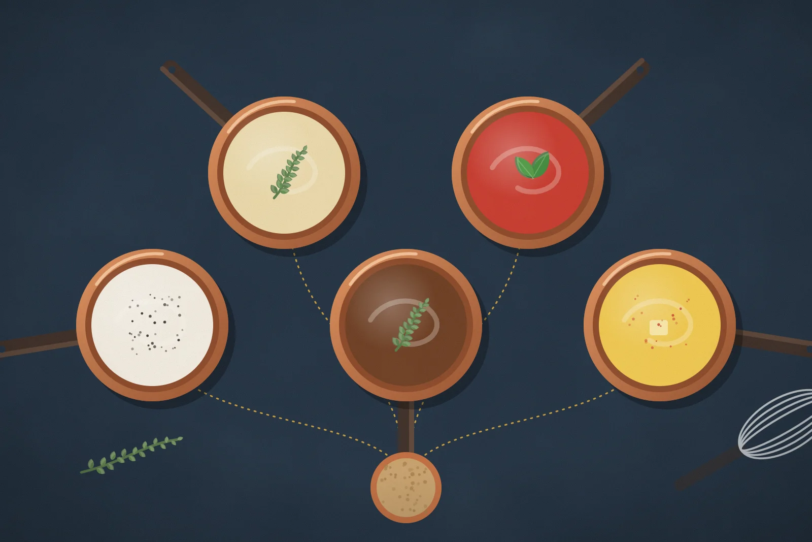 Die 5 französischen Muttersaucen: Rezepte, Saucen-Stammbaum & Profi-Tricks