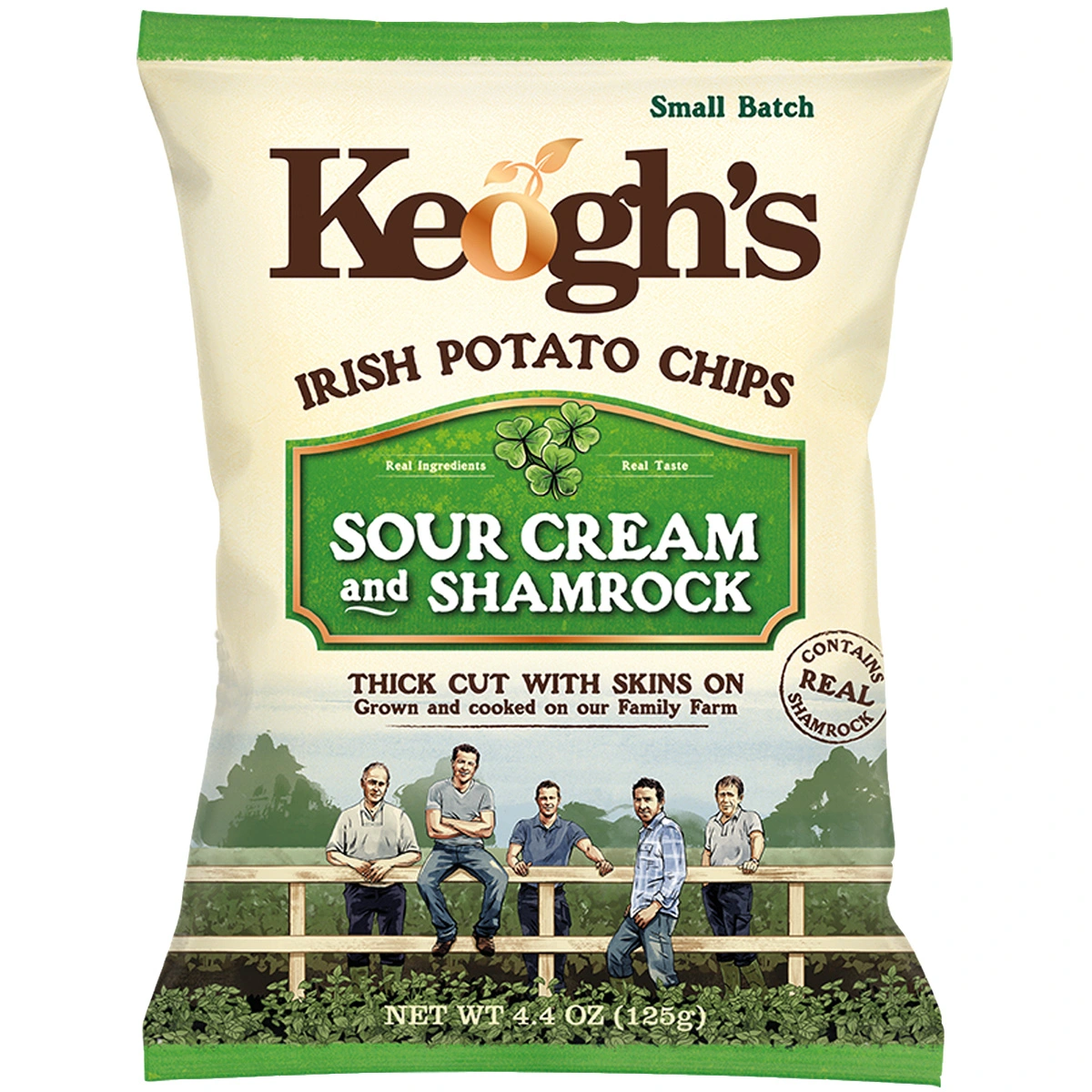 Keogh's Sour Cream & Shamrock Crisps 125g Keogh's Sour Cream & Shamrock Crisps 125g