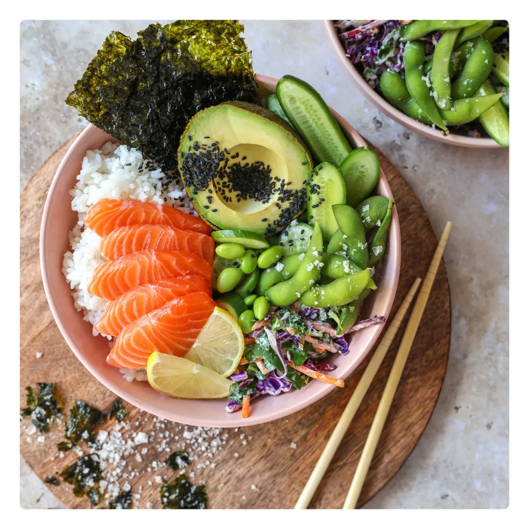 Poke Bowl mit Graved Lachs