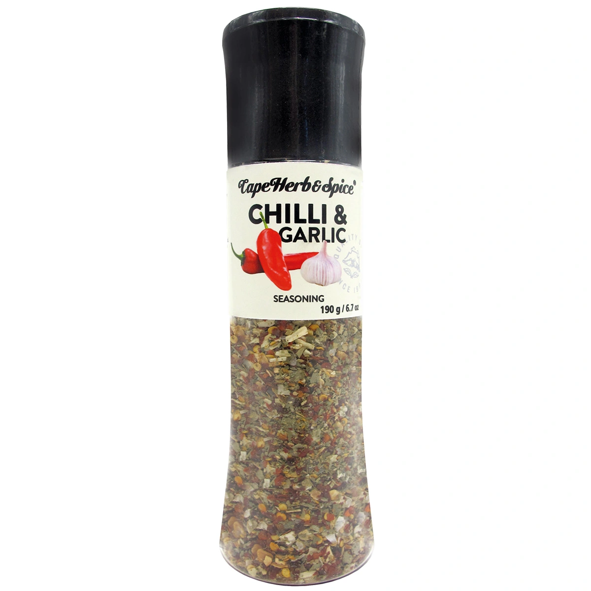 Cape Herb Chilli & Garlic Grinder 190g Cape Herb Chilli & Garlic Grinder 190g