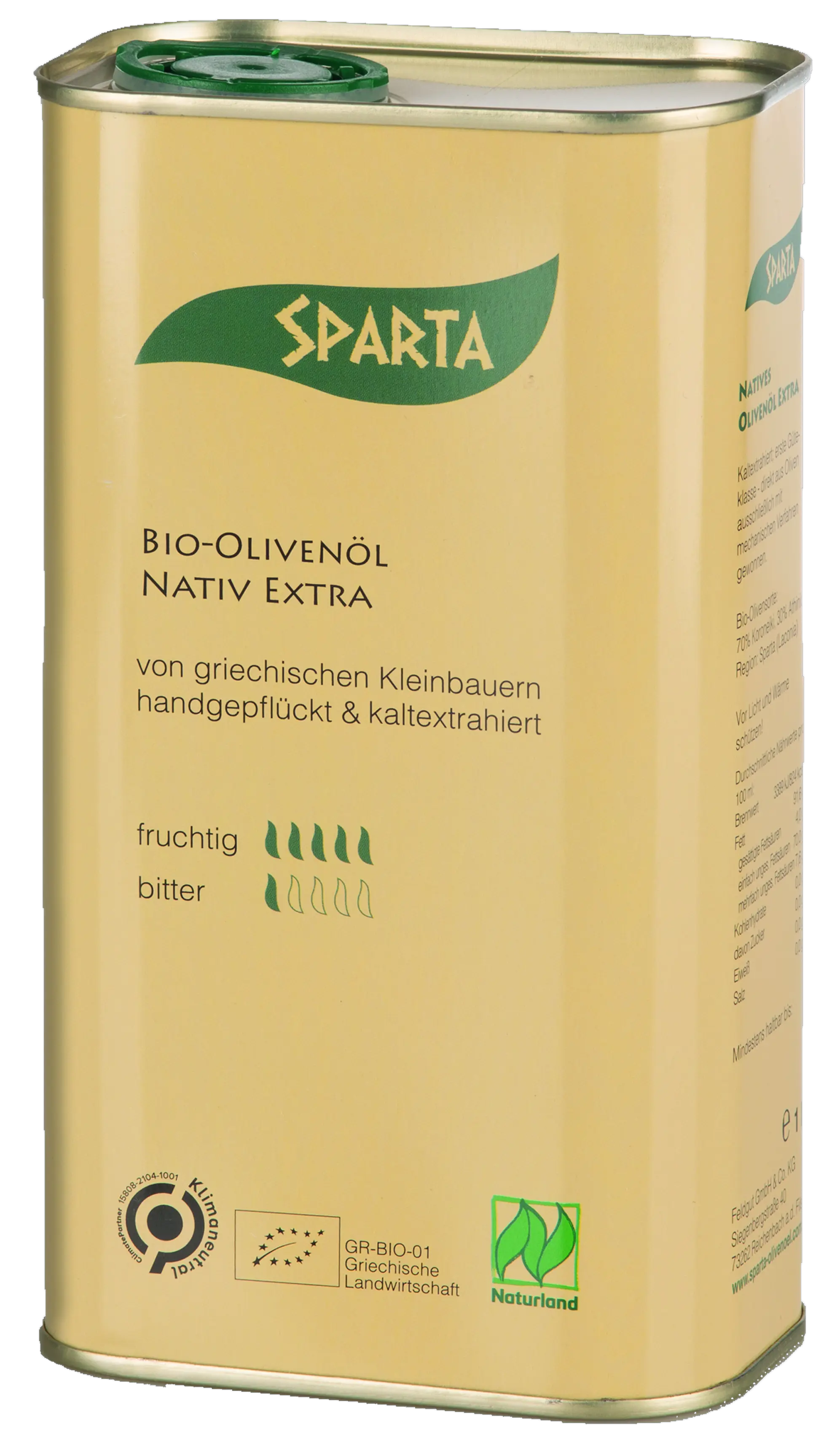 Sparta Olivenöl extra nativ 1000 ml, BIO